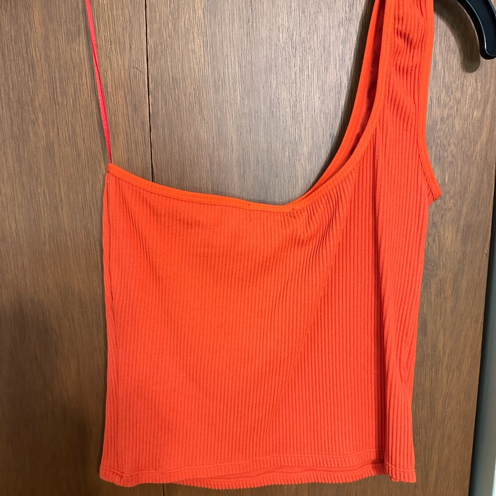 Dynamite Orange Ribbed Tank Top - Picture 3 of 4